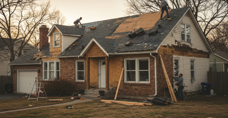 Réparer la toiture d'une maison