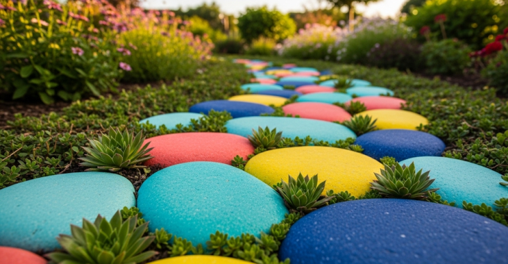 Cailloux décoratifs extérieurs