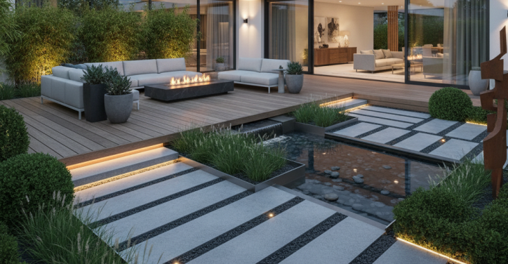 jardin moderne et fonctionnel